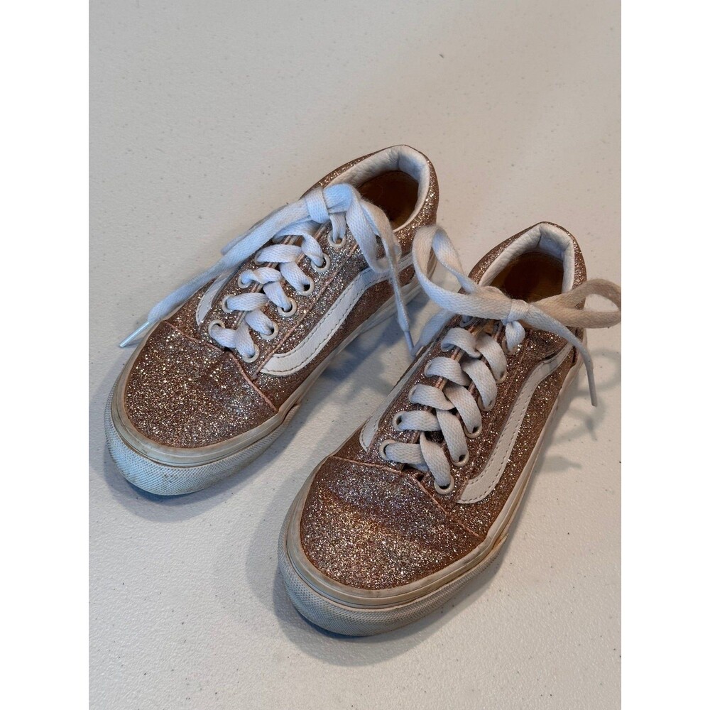 Girls Vans Glitter Rose Gold 12